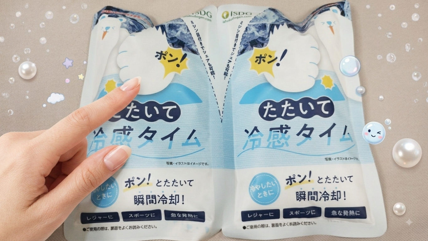 An instant cold pack that cools when struck